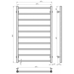 Рушникосушарка електрична Forest П10 600х1000 Deffi Чорний JD04 (A.FR.100.60.10.E.B.L.2) Житомир