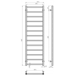 Полотенцесушитель электрический Forest П13 400х1400 Deffi Хром JD04 (A.FR.140.40.13.E.C.R.2) Фастов