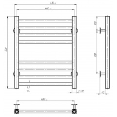 Рушникосушарка електрична Lima П8 400х500 Deffi Чорний JD04 (A.LI.50.40.8.E.B.L.2) Виноградів