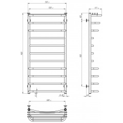 Рушникосушарка електрична Юність П11 500х1100 Deffi Хром JD03 (C.YU.110.50.11.E.C.L.1) Золотоноша