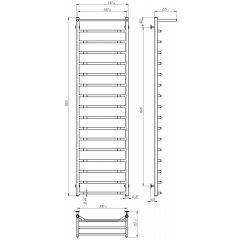Рушникосушарка водяна Трапеція з полицею П17 500х1800 Deffi Хром (C.TP.180.50.17.C.A) Броди