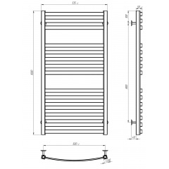 Рушникосушарка електрична Dexter П15 500х1000 Deffi Хром JD04 (A.DR.100.50.15.E.C.R.2) Чернігів
