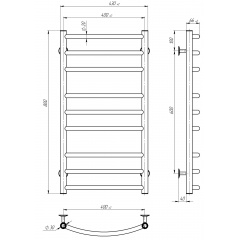Рушникосушарка електрична Класік Еліт П9 400х800 Deffi Хром JD03 (C.KE.80.40.9.E.C.R.1) Київ