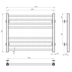 Рушникосушарка електрична Lima П8 600х500 Deffi Хром JD04 (A.LI.50.60.8.E.C.L.2) Конотоп