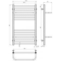 Рушникосушарка електрична Sigma П14 500х900 Deffi Чорний JD04 (A.SI.90.50.14.E.B.L.2) Надвірна