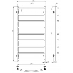 Рушникосушарка електрична Класік П9 500х1000 Deffi Хром JD03 (C.DK.100.50.9.E.C.R.1) Коростень