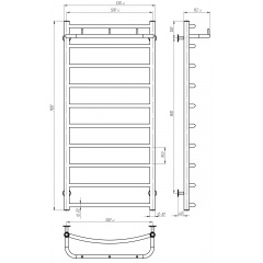 Рушникосушарка електрична Класік N П10 500х1100 Deffi Чорний JD03 (C.KN.110.50.10.E.B.L.1) Долина