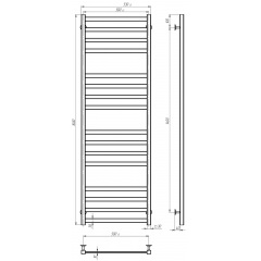 Полотенцесушитель электрический Avast П16 500х1600 Deffi Черный JD04 (B.AV.160.50.16.E.B.R.2) Городок