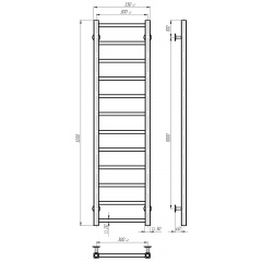 Рушникосушарка електрична Forest П12 300х1200 Deffi Чорний JD04 (A.FR.120.30.12.E.B.L.2) Бердичів