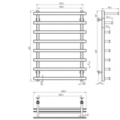Полотенцесушитель водяной Agata П8 500x800 Deffi Хром (A.AG.80.50.8.C.B) Кременчуг
