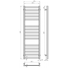 Полотенцесушитель электрический Avast П15 400х1400 Deffi Черный JD04 (B.AV.140.40.15.E.B.R.2) Вольнянск