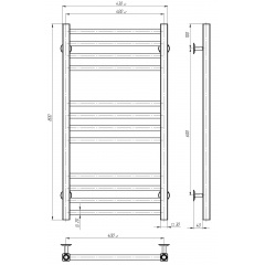 Рушникосушарка електрична Lima П12 400х800 Deffi Хром JD04 (A.LI.80.40.12.E.C.R.2) Київ