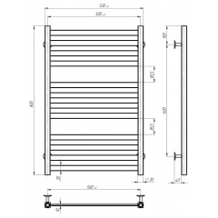 Рушникосушарка електрична Magnus П12 500х800 Deffi Хром JD04 (A.MA.80.50.12.E.C.L.2) Конотоп