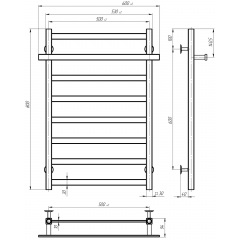 Рушникосушарка електрична Nicolе П8 500х800 Deffi Чорний JD04 (B.NI.80.50.8.E.B.R.2) Дніпрорудне