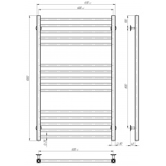 Рушникосушарка електрична Lima П15 600х1000 Deffi Хром JD04 (A.LI.100.60.15.E.C.L.2) Буча