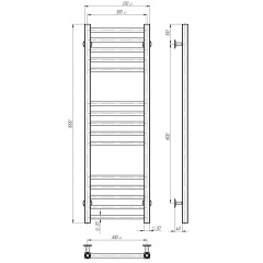 Рушникосушарка електрична Lima П15 300х1000 Deffi Хром JD04 (A.LI.100.30.15.E.C.R.2) Чорноморськ
