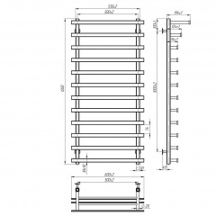 Полотенцесушитель электрический Agata П12 500x1200 Deffi Хром JD04 (A.AG.120.50.12.E.C.R.2) Токмак