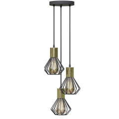 Светильник лофт MSK Electric Diadem подвесной на три плафона с бронзовым патроном NL 2215-3R BK+BN Киев