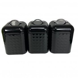 Набор металлических банок 3 предмета Maestro MR-1676-3-1S-Black