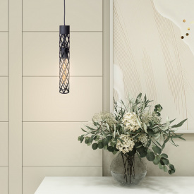 Світильник підвісний MSK Electric Flow у стилі лофт під лампу Е27 чорний муар MR 6041 BK