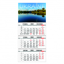 Квартальний настінний календар на 2025 Vivay Україна 30x65 см Різнокольоровий (hub_j207gm)