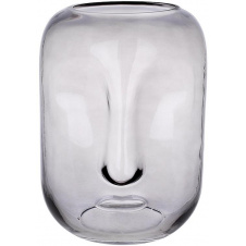 Скляна ваза BonaDi Face 18х25 см Сірий DP233176