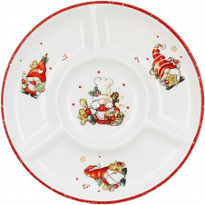 Менажниця сервірувальна на 4 секції BonaDi Gnomes with gingerbread 26 см Різнокольоровий DP232368