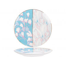 Сервировочные тарелки в наборе 6 штук диаметр 20 см Flowers Pink-Blue AL120793 Lefard