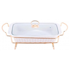 Мармит Food Warmer In Gold керамическая форма 1.3л 30.5см с подогревом Kamille DP37032