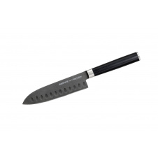Нож кухонный Сантоку с желобчатой линией лезвия 138 мм Samura Mo-V Stonewash (SM-0093B)