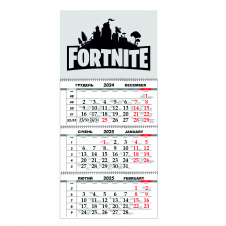 Квартальний настінний календар на 2025 Vivay Fortnite 30x65 см Різнокольоровий (hub_09puwb)
