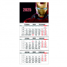 Квартальний настінний календар на 2025 Vivay Marvel 30x65 см Різнокольоровий (hub_6ta8md)