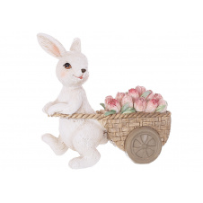 Фігурка інтер'єрна Rabbit with tulips 11x5x12 cm BonaDi