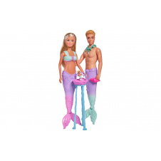 Набор игровой Mermaid family Кевин и Steffi с малышом и аксессуарами Simba OL226997