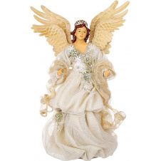 Статуетка Christmas White Angel з квітами 29х18х41 см BonaDi Різнокольоровий DP231183