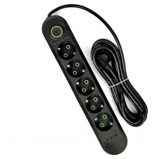 Подовжувач-переноска UA Power 6 м 5 розеток 3 USB F05U Чорний