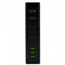 Адаптер UKC US-D01 28W 3USB 5.6A 110-265V Черный