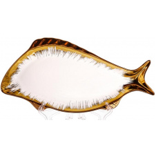 Набор сервировочных блюд BonaDi Gold Luxury для рыбы 30x15 см Бело-золотой 3 шт DP218740