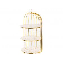 Фото - 3-х ярусное блюдо для сервировки Golden Marble 47х25 см Lefard 3-х ярусное блюдо для сервировки Golden Marble 47х25 см Lefard