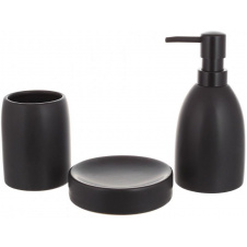 Набор керамических аксессуаров для ванной комнаты Black Matt 3 предмета ceramic DP219257 BonaDi