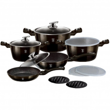 Набор посуды из 13 предметов Berlinger Haus Metallic Line Shiny Black Edition (BH-7032)