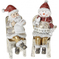 Набор 2 статуэтки Santa со Снеговиком 165 см Bona DP43005
