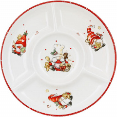 Менажниця сервірувальна на 4 секції BonaDi Gnomes with gingerbread 26 см Різнокольоровий DP232368 Київ