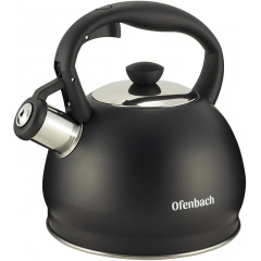 Чайник со свистком 2л черный матовый из нержавеющей стали DP97184 Ofenbach Киев