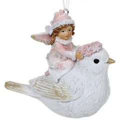 Фигурка подвесная декоративная Ангел верхом на птичке 10х4х9см BonaDi DP113852 Ужгород