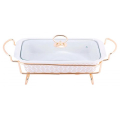 Мармит Food Warmer In Gold керамическая форма 1.3л 30.5см с подогревом Kamille DP37032 Днепр