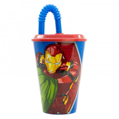 Склянка для дітей з трубочкою 430 мл Stor Avengers (74130) Умань
