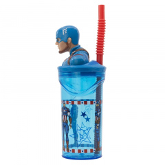 Пляшка з трубочкою 360 мл Stor Avengers Captain America (74866) Токмак
