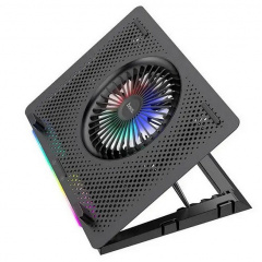 Охолоджуюча підставка для ноутбуку HOCO DH11 з RGB підсвіткою чорна Тернопіль