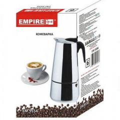Гейзерна кавоварка Empire EM-9554 300 мл Срібляста (004413) Ромни